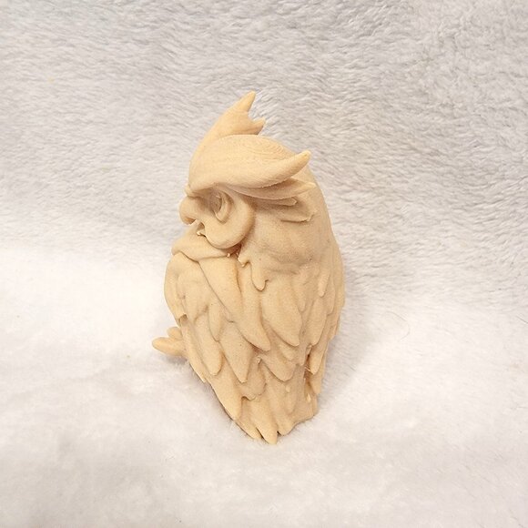 3D Printed Owl Figurine Wooden Creatures - Picture 2 of 3